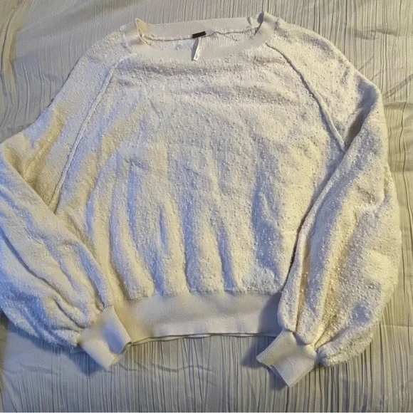 Free People Found My Friend Pullover cream off white long sleeve‎ size small - Picture 5 of 13